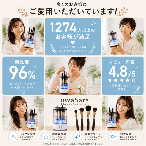 FuwaSara™| 手を使わずブラシがきれいになる | 10本ブラシセット付き おまけ付き|